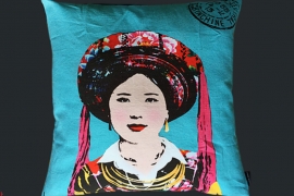 Cushion cover printed Vietnamese ethnic woman-Miss Kim